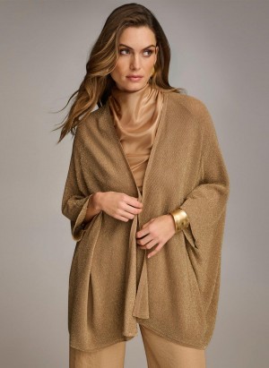 Donna Karan Lurex Cardigan Sweaters and Tops Oro | Italia_DK42161